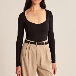 Abercrombie sweetheart bodysuit black XXS